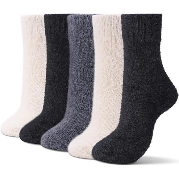 New 5 Pairs Fuzzy Soft Cozy Comfortable Socks for Women, Casual Sleep Comfy Sock - Picture 1 of 6